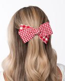 Picnic Pattern - Red - Hair Bow