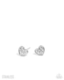 All My Affection - White - Stainless Post Earrings