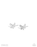 Whimsical Willpower - Silver - Stainless Earrings