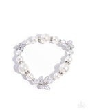 Soaring Sheen - White - Butterfly Bracelet
