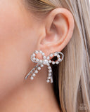 Girly Get Together - White - Bow Earrings