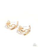 Coquette Catwalk - Gold - Bow Hoop Earrings