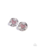 Smitten Sunburst - Pink - Heart Post Earrings