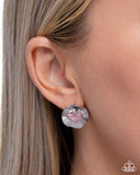Smitten Sunburst - Pink - Heart Post Earrings