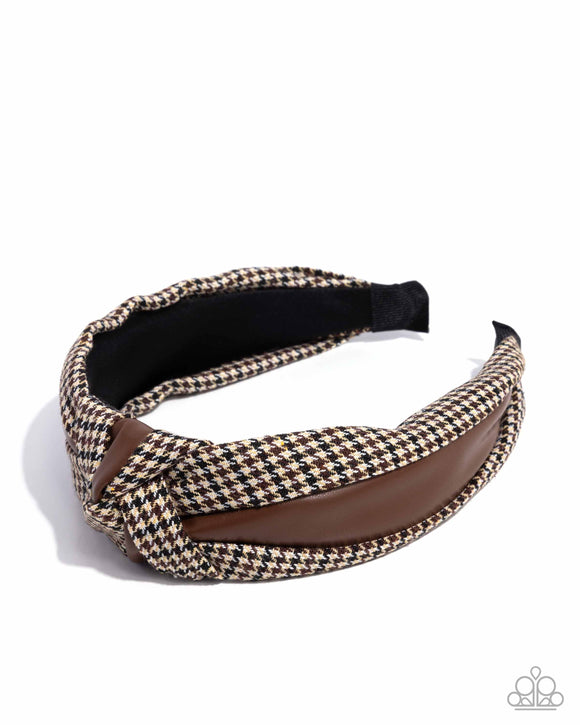 Houndstooth Haute - Brown - Headband