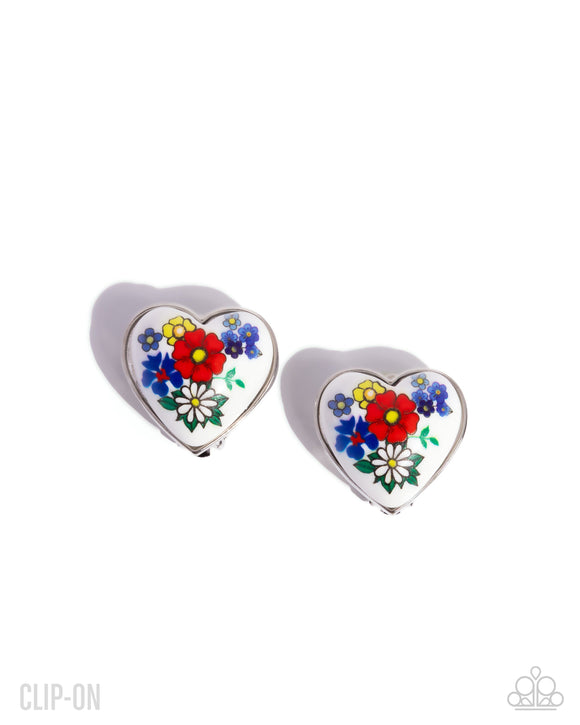 Painted Potential - Multi- Clip-on Earrings