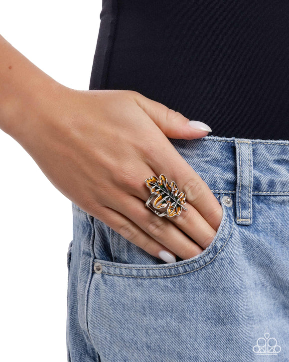 Thankful Treasure - Green - Leaf Ring