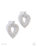 Stop And Shimmer - White - Clip-on Earrings