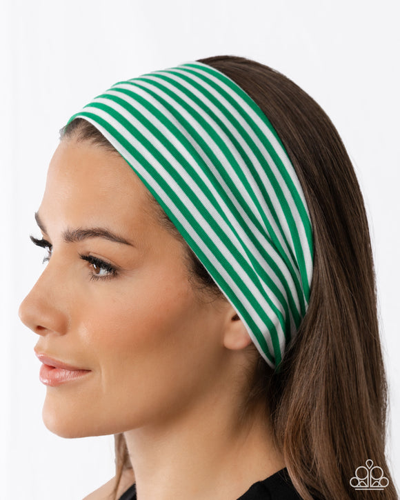 Striped Splendor - Green - Headband