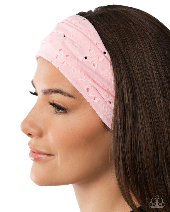Eyelet Elegance - Pink - Headband