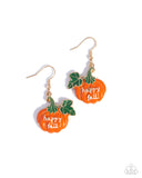 Autumn Affair - Orange - Happy Fall Pumpkin Earrings