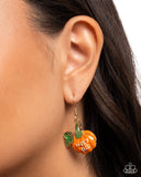 Autumn Affair - Orange - Happy Fall Pumpkin Earrings