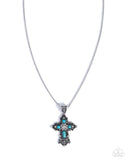 Celestial Color - Blue - Cross Necklace