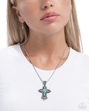 Celestial Color - Blue - Cross Necklace