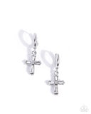 Sacred Shine - White - Cross Hoops