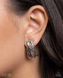 Layered Location - Silver - Clip-on Hoops