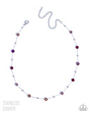 Defaced Decadence - Red - Stainless Steel Choker