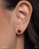 Teardrop Transit - Red - Stainless Cubic Zirconia