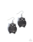 Ostentatious Owl - Silver - Owl Earrings