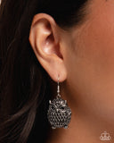 Ostentatious Owl - Silver - Owl Earrings