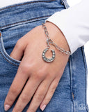 Horseshoe Hold - White - Rhodium Charm