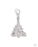 Elaborate Evergreen - White - Rhodium Charm