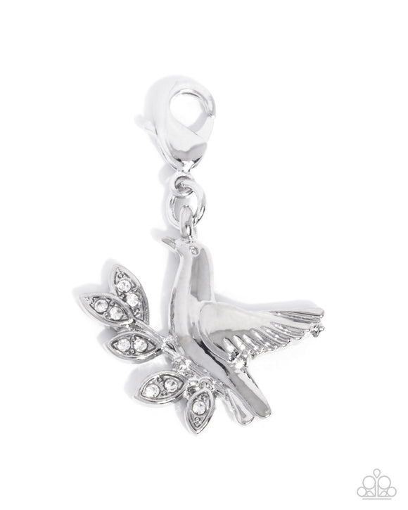 SOLD OUT - I will try to get more! Devoted Dove - White - Rhodium Charm