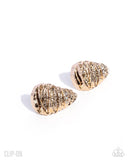 Refined Repetition - Gold - Clip-on Earrings