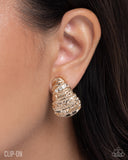 Refined Repetition - Gold - Clip-on Earrings