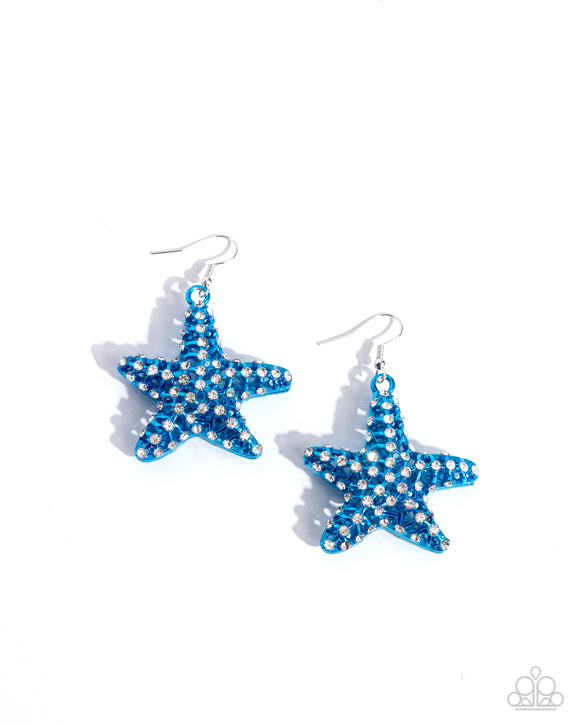 Skilled Starfish - Blue - Paparzzi Earrings