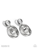 Ambitious Acclaim - White Earrings - Fiercely 5th Avenue December 2025 FF1225 - Paparazzi Accessories