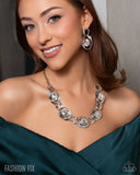 Ambitious Acclaim - White Earrings - Fiercely 5th Avenue December 2025 FF1225 - Paparazzi Accessories