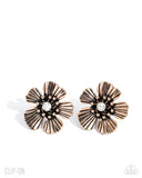 Blossoming Backdrop - Brass - Clip-On Earring