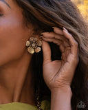 Blossoming Backdrop - Brass - Clip-On Earring