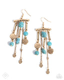 Coachella Cascade - Blue Crackle Stone Gold Fishhook Earrings - Simply Santa Fe January 2025