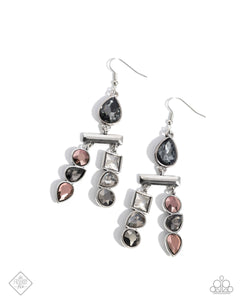 Confident Curtsy - Multi Gemstone Silver Fishhook Earrings - Paparazzi Accessories FF1224