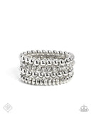 Confined Character - White Rhinestone Silver Bracelets - Magnificent Musings January 2025