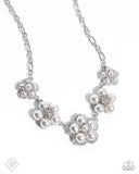 Cordially Chic - White Necklace - Fiercely 5th Avenue April 2025 - Paparazzi Accessories - FF0425