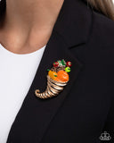 Cornucopia Chic - Multi Gold Brooch