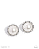 Dazzling Duplicate - White Post Earrings - Fiercely 5th Avenue August 2025 - Paparazzi Accessories - FF0825