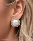 Dazzling Duplicate - White Post Earrings - Fiercely 5th Avenue August 2025 - Paparazzi Accessories - FF0825