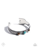 Earthy Expo - Blue Cuff Bracelet - Simply Santa Fe April 2025 - Paparazzi Accessories - FF0425