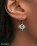 Enduring Effort - Silver Heart Hinge Hoop Earrings - Glimpses of Malibu August 2025 - Paparazzi Accessories - FF0825