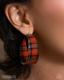 Fabulous Flannel - Brown Earrings - Sunset Sightings December 2025 FF1225 - Paparazzi Accessories