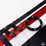 Fabulous Flannel - Brown Earrings - Sunset Sightings December 2025 FF1225 - Paparazzi Accessories