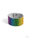 Fade Out - Multi Rainbow Rhinestone Snap Bracelet - Black Diamond Exclusive - Paparazzi Accessories