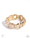 Feminine Flecks - Gold Stretchy Bracelet - Glimpses of Malibu April 2025 - Paparazzi Accessories - FF0425