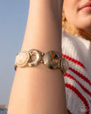 Feminine Flecks - Gold Stretchy Bracelet - Glimpses of Malibu April 2025 - Paparazzi Accessories - FF0425