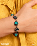 Free-Spirited Feat - Green Bracelet - Simply Santa Fe December 2025 FF1225 - Paparazzi Accessories