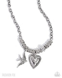 Free-Spirited Freeway - White Rhinestone Necklace - Sunset Sightings August 2025 - Paparazzi Accessories - FF0825